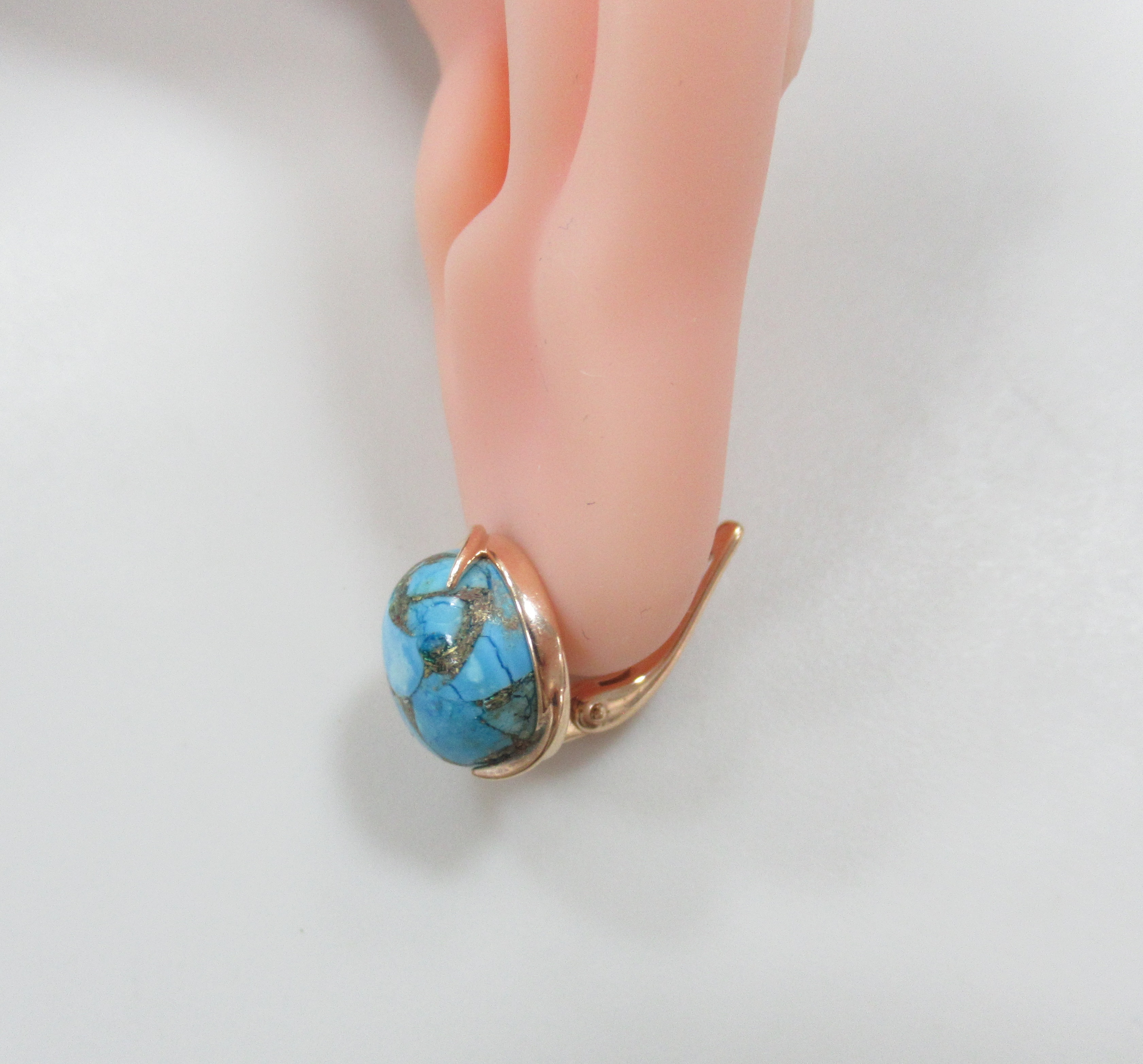 Серебряные серьги с бирюзой